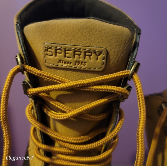 Sperry Little Boy's Bowline Tan Duck Boots Sz: 3M - Picture 3 of 10